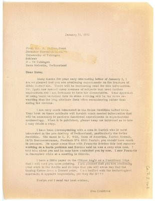 Letter from Don Crabtree to H. Müller-Beck