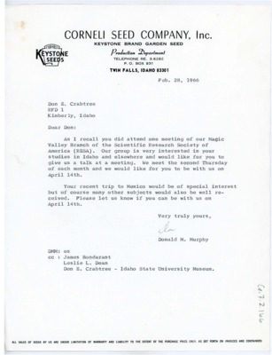 Letter from Donald M. Murphy to Donald Crabtree