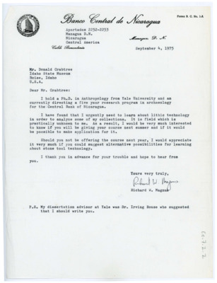 Letter from Richard W. Magnus to Don Crabtree