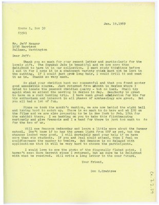 Letter from Don Crabtree to Jeff Mauger