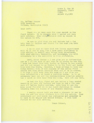 Letter from Don Crabtree to Jeffrey Mauger