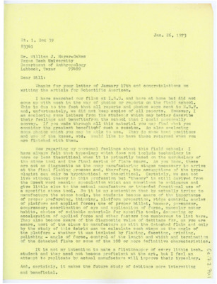Letter from Don Crabtree to William J. "Bill" Mayer-Oakes