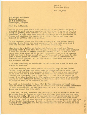 Letter from Don Crabtree to Jorgen Meldgaard