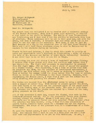 Letter from Don Crabtree to Jorgen Meldgaard