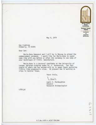 Letter from Lewis E. MacNaughton to Don Crabtree