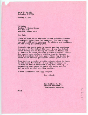 Letter from Don Crabtree to Patrick C. McCoy