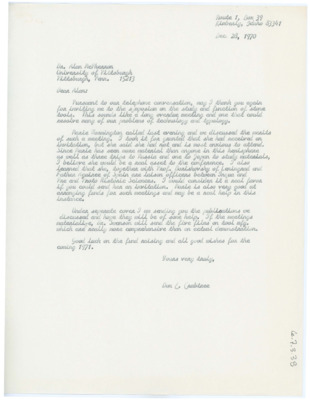 Letter from Don Crabtree to Alan McPherron