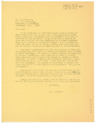 Letter from Don Crabtree to Alan McPherron
