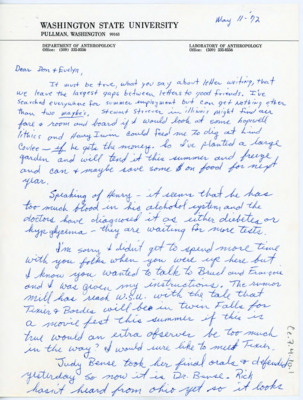 Letter from Guy R. Moto to Don and Evelyn Crabtree