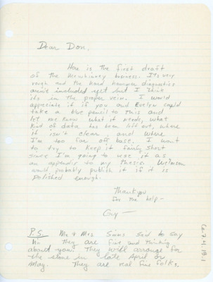 Two letters from Guy R. Moto to Don Crabtree