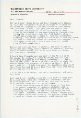Letter from Guy R. Moto to his friends