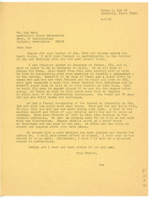 Letter from Don Crabtree to Guy R. Moto