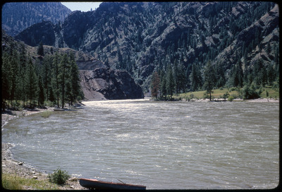 A photographic slide of a scenic view of a river.