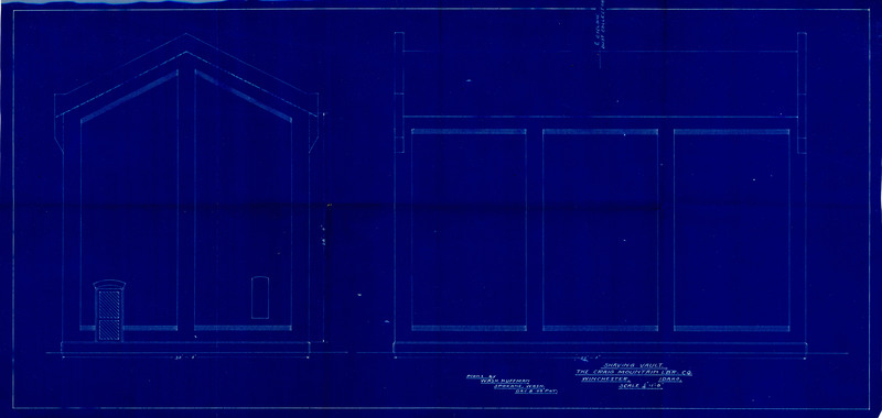 Shaving vault blueprint for the Craig Mountain Lumber Company, Winchester, Idaho by Wash. Huffman.