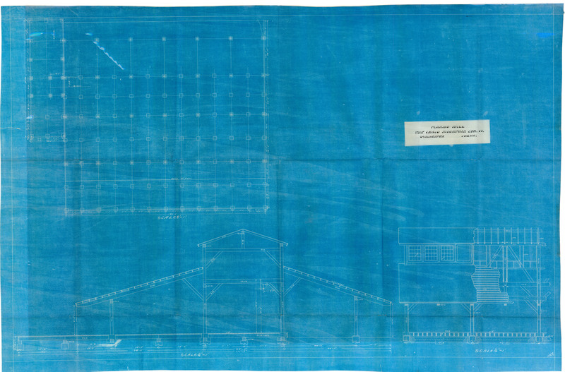 Planing mill blueprint for the Craig Mountain Lumber Co. Winchester, Idaho