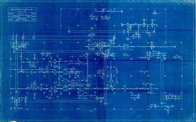 Machinery floor plan blueprint for the Craig Mountain Lumber Company, Winchester, Idaho by Wash. Huffman.