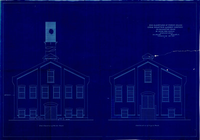 End elevations of the boiler and engine room blueprint for the Craig Mountain Lumber Company, Winchester, Idaho.