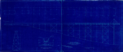 Burner conveyor blueprint for the Craig Mountain Lumber Company, Winchester, Idaho. The blueprint includes cross section of conveyor in a different scales.