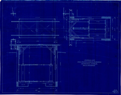 Hydraulic lift blueprint for the Craig Mountain Lumber Co. Winchester, Idaho.