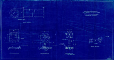Blueprint of details of Hydraulic Lift for the Craig Mountain Lumber Co. Winchester, Idaho.