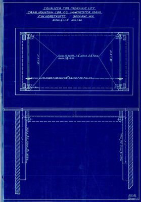 Equalizer for hydraulic lift blueprint for the Craig Mountain Lumber Co. Winchester, Idaho.