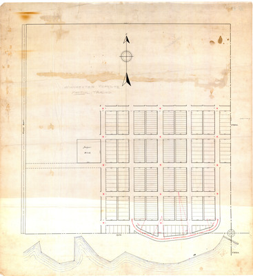 Winchester town partial tracing with a compass.