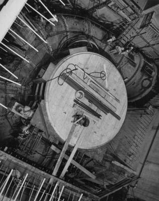 Progress view of the stage of construction on the R-1 scroll case.