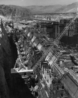 Looking north over pump plant construction