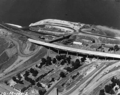 The old business district of the town of Arlington, Oregon, still remains intact, but time is fast running out. The overpass bridge of Interstate Highway 80N is scheduled for completion by the end of the year. By that time the Walla Walla district, U.S. Army Corps of Engineers will have underway the demolishing phase of the project. The present Arlington business district will be transferred to the new site above the pool level of John Day Dam, scheduled for raising in 1968.