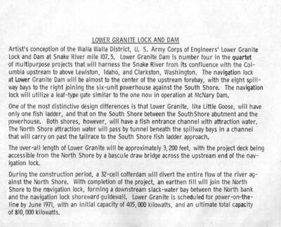 For artists rendition of the dam, please see photo 94-0 36