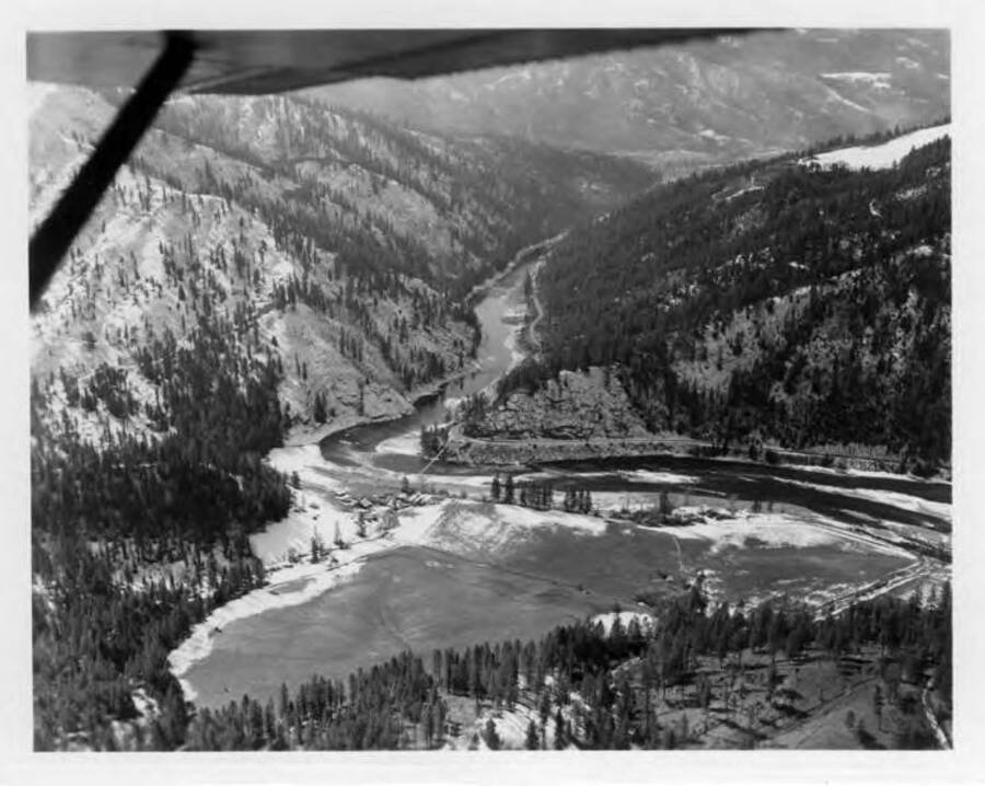 Good shot of dam site long before construction started. Looking west.