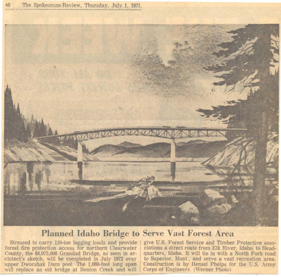 Planned Idaho Bridge to Serve Vast Forest Area