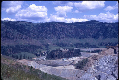 Photograph showing construction above the diversion tunnel.
