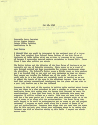 A letter to Henry Dworshak