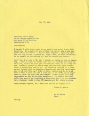 A letter to Gracie Pfost