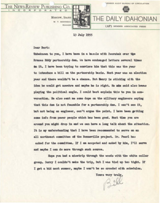 Letter to Bert Curtis