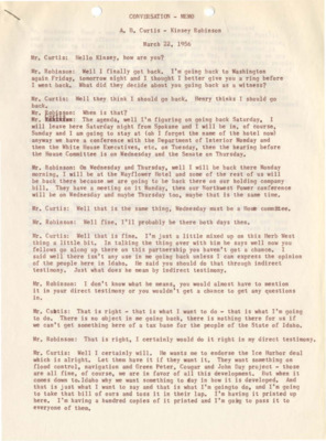 Telephone conversation between Bert Curtis and Kinsey Robinson