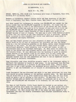 Notes on a conference with the Corps of Engineers