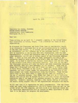 Letter to Len Jordan