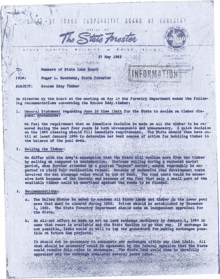 Information on timber sales and limits in Idaho