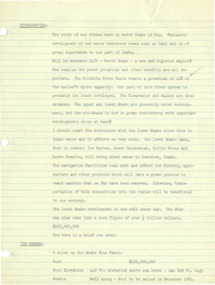 Notes for a speech