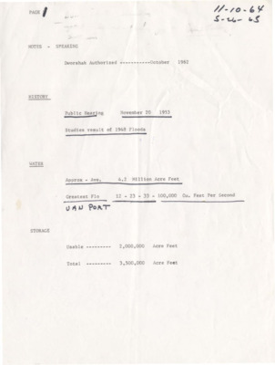 Notes on Dworshak Dam