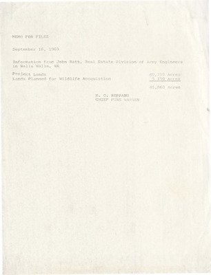 Memo for files