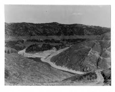View of the project showing clearing operations around the proposed pool, elevation 1605 is the top of the clearing.