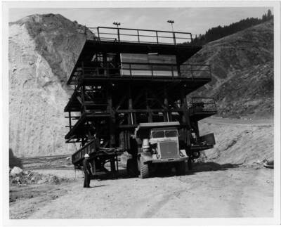 The machine being assembled that will drill a hole 40 ft in diameter for the diversion tunnel. The whole thing was pushed through the mountain!