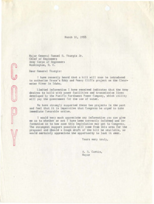 Letter to Major General Samuel D. Sturgis Jr.