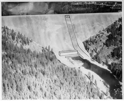 Army photo showing artist's idea of construction