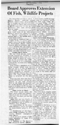 Extension of fish wildlife projects is approved by the board