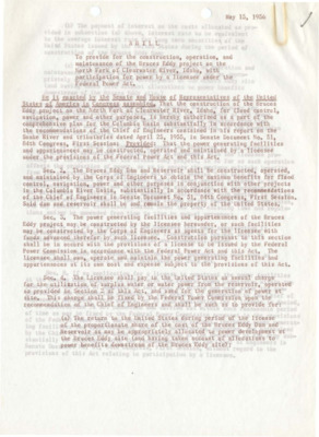 A copy of the Bruces Eddy Project Bill