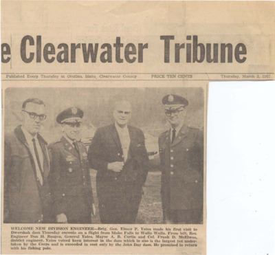 Yates voiced keen interest in the dam which in size is the largest yet undertaken by the corps